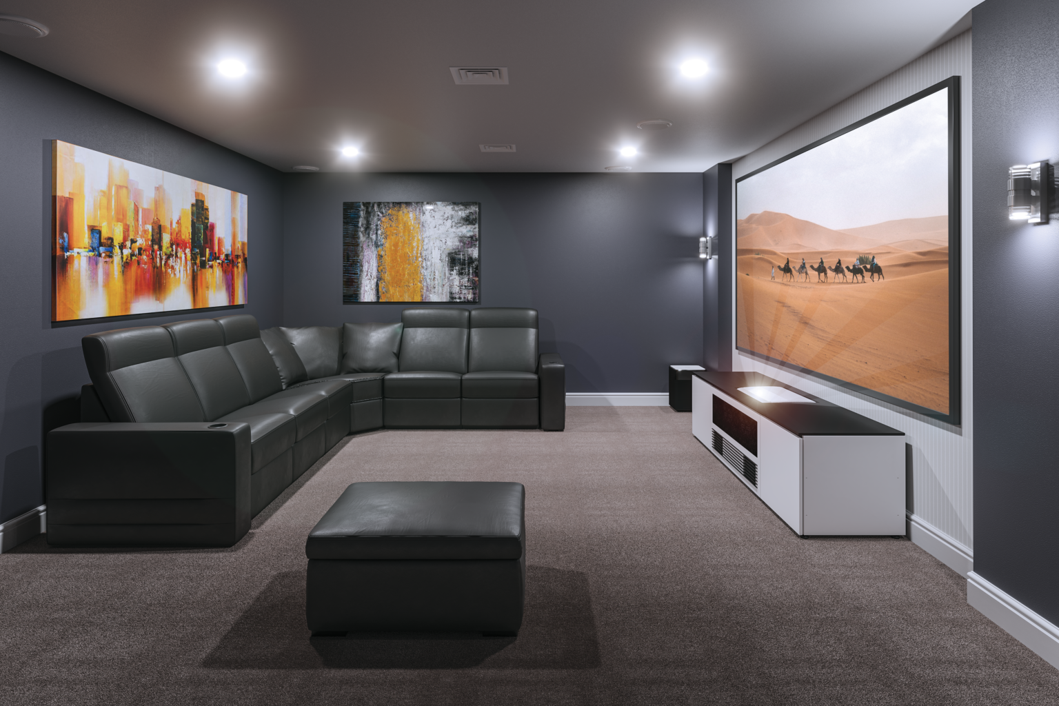 Home Theater Seating in New Jersey - Cine Acoustic provides Home Theater seating Installation in Morris County, Essex County, Middlesex County, Passaic County, Bergen County, Somerset County, Hudson County, and Monmouth County New Jersey.